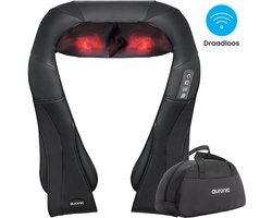 Auronic Shiatsu Massagekussen Draadloos - Elektrisch Nekmassage Apparaat - Infrarood Warmtefunctie - Inclusief Draagtas - Nek en Schouder - Massage Apparaten - Zwart — cadeau in Verzorging