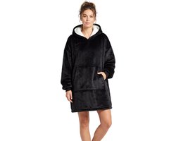 JAXY Hoodie Deken - Snuggle Hoodie - Fleece Deken Met Mouwen - Hoodie Blanket - Zwart — cadeau in Wonen & Interieur