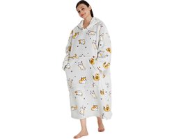 Q-Living Hoodie Deken - Extra Lang & Dik - Plaid Met Mouwen - Snuggle Hoodie - Fleece Deken Met Mouwen - Kat Extra Lang — cadeau in Wonen & Interieur