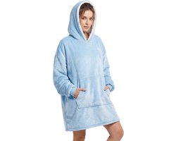 JAXY Hoodie Deken - Snuggle Hoodie - Fleece Deken Met Mouwen - Hoodie Blanket - Baby Blauw — cadeau in Wonen & Interieur