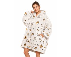 Q-Living Hoodie Deken - Oversized Hoodie - Plaid Met Mouwen - Snuggle Hoodie - Fleece Deken Met Mouwen - 1450 gram - Kat — cadeau in Wonen & Interieur