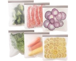 6 ritssluitingszakjes(28x26cm) - Silicone Voedsel Opslag zakjes - Herbruikbare gallon - diepvrieszakken, ritssluiting lekvrije herbruikbare gallon - Top Ziplock Tassen - zakken voor het marineren van vlees, fruit, sandwiches, snacks — cadeau in Cadeau-ideeën