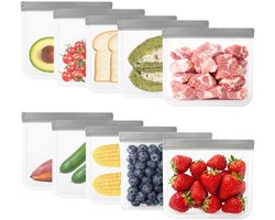 Dailygoods- Vrieszakken 10 Stuks - Herbruikbare Siliconen - Waterdicht - Lekvrij - BPA-vrij - Geschikt voor Voedsel - Opbergzakken — cadeau in Cadeau-ideeën