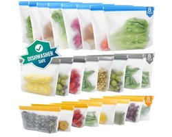 Herbruikbare Siliconen Bewaarzakken, Voedselzakjes met Staande Bodem, Lekvrije Vershoudzakken voor Groenten, Fruit en Snacks — cadeau in Cadeau-ideeën