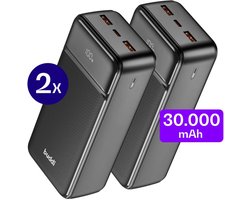 Buddi Boost - Duo Pack 30.000 mAh Powerbank - Reisformaat - LED Display - USB-A - USB-C Snelladen - Universele Draagbare Oplader voor Telefoon & Tablet - Noodpakket - Ideaal voor Handbagage - Zwart — cadeau in Elektronica