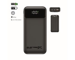 Electrox - Powerbank 20000 mAh - 22.5W Snellaad Functie - USB-A, USB-C & iOS - Universeel voor Smartphones, Tablets & Gadgets - Reis Powerbank - Draagbare Lader - Quick Charge - Zwart — cadeau in Elektronica