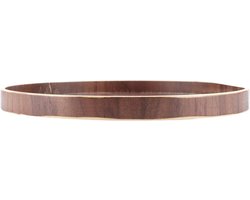 Rond Dienblad - Houten Serveerschaal - Ontbijt Serveren - Verhoogde Rand - 30 cm - Walnoot — cadeau in Koken & Dineren