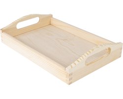 Creative Deco Kleine Houten Dienblad Thee Ontbijt | 30 x 20 x 6,3 cm | Handvatten — cadeau in Koken & Dineren