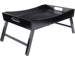 Houten Bed Dienblad - Ontbijt Tray Serveerblad - Ontbijt Serveren - Opvouwbare Poten - Oversized - Espresso — cadeau in Cadeau-ideeën