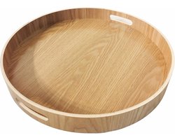 Ronde Houten Dienblad met Handvatten 40 cm - Serveerplank voor Borrelhapjes en Ontbijt — cadeau in Cadeau-ideeën