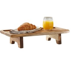 alpina Houten Dienblad - Ontbijt-op-bed-dienblad - Rechthoekig Model - Kleur Bruin - Gemaakt van Hout - Afmetingen 38,5 x 20 x 5,4 cm - Inclusief 2 Jaar Fabrieksgarantie — cadeau in Koken & Dineren
