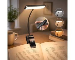 Sounix LED Leeslampje voor Boek met Klem - 315° draaibaar Leeslamp - 24 LED - Boeklampje met 3 Lichtstanden - Oplaadbare boeklamp USB - Dimbaar - Zwart — cadeau in Gadgets