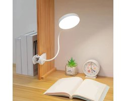 LED-leeslampje met klem - Boeklamp - Slaapkamerlamp - Studielamp - Klemlamp - Oplaadbaar en op het stopcontact aansluitbaar - 360° flexibel draaibaar - 3 lichtstanden - Geschikt voor boeken, naast het bed en op het bureau — cadeau in Gadgets