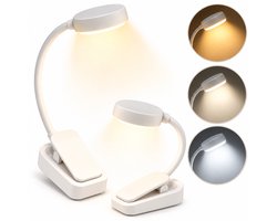 Nina's Giftshop® Leeslampje voor Boek – Boekenlamp met Klem – 3 Lichtstanden – Flexibel – LED Leeslamp – Op Batterijen – Leeslampje Bed — cadeau in Gadgets