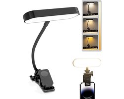 2-in-1 LED-leeslamp en bureaulamp, clip-on leeslamp geschikt voor in bed en bij het lezen van boeken, 7,9 inch flexibele videoconferentielamp, 3 instelbare kleurstanden, oplaadbare lamp geschikt voor laptops, mobiele telefoons en studeren. — cadeau in Gadgets