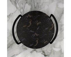 Maison Extravagante - Luxe onderzetters 'Oriental Dragon' voor glazen en mokken - Set van 6 - Inclusief zwarte metalen houder - Keramische onderzetters - Anti-slip - Rond — cadeau in Wonen & Interieur