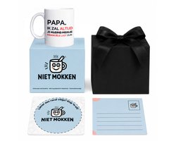 NietMokken.nl - Mok Cadeauset – Papa Ik Zal Altijd Je Financiële Last Zijn Mok – Grappig Cadeau voor Vader – Inclusief Cadeaudoos, Kaartje & Vilten Onderzetter – Keramische Mok 325 ml – Aan beide zijden bedrukt - Meisje variant — cadeau in Cadeau-ideeën