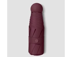 Mini Paraplu Opvouwbaar Donkerrood – Compacte Zakparaplu met UPF 50+ – Lichtgewicht Reisparaplu 6 Ribben – Voor Zon en Regen Inclusief Hoes — cadeau in Sport & Outdoor