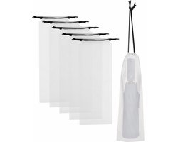 Daity 6 stuk - Hoezen voor natte paraplu's – Doorzichtige, waterdichte opberghoes voor opvouwbare paraplu's (herbruikbaar, met trekkoord, 13 x 5 inch) — cadeau in Cadeau-ideeën