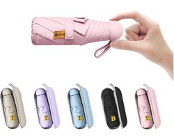 Paraplu's - Paraplu opvouwbaar -Reisminiparaplu - voor in de tas - met hoes - Kleine - compacte UV-bescherming - Lichtgewicht - klein opbergvakje - roze — cadeau in Sport & Outdoor