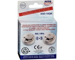 Fito Rookmelder ASD10QR - Draadloos Koppelbaar - Incl. Bevestigingstape — cadeau in Cadeau-ideeën