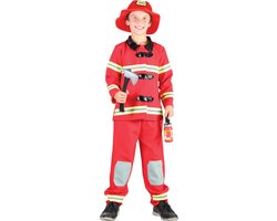 Joya Kids® Brandweer Verkleedpak Kind Rood | Carnavalskleding | Brandweerman Kostuum Kinderen | Carnaval Verkleedkleding Jongens | Incl Rode Brandweerjas, Broek & Hoed | Brandweerpak Sam | Verkleedkleren Kind | Maten 130 - 140 | 8 - 10 Jaar | Large — cadeau in Spellen & Speelgoed