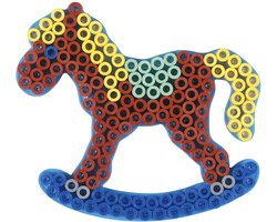 Hama MAXI HOBBELPAARD / PONY / GROOT PAARD strijkkralen vormpje / figuur / grondplaat voor extra grote maxi strijkparels (strijkkralenbordje / legbordje schommelpaard), schoencadeau Sint / Kerstmis — cadeau in Spellen & Speelgoed