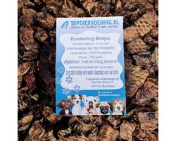 Runderlong Blokjes (2x2cm) Hondensnacks - Vers Gedroogd - Knapperig - 1 KG — cadeau in Cadeau-ideeën