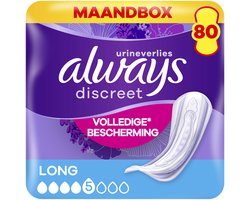 Always Discreet Verband Voor Urineverlies - Plus Long - Voordeelverpakking 8 x 10 stuks — cadeau in Cadeau-ideeën