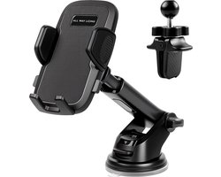 Telefoonhouders Auto met Zuignap - 3 in 1 Autohouder voor Dashboard, Voorruit & Ventilatie - Mobiel Houder Auto - GSM Houder Auto - Universeel en Verstelbaar - Zwart — cadeau in Cadeau-ideeën