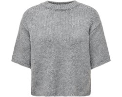 Jacqueline de Yong Trui Jdylinea S/s Pull O-neck Knt Noos 15392709 Medium Grey Melange Dames Maat - L — cadeau in Cadeau-ideeën