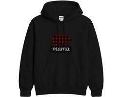 Mama Hoodie – Bear met Buffalo Plaid – Gezins Outfit – Unisex Hoodie voor Dames & Heren – Origineel Cadeau — cadeau in Mode & Accessoires