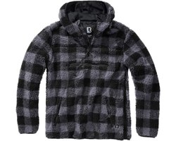 Brandit Teddyfleece Worker Pullover Zwart-Grijs Sweater — cadeau in Mode & Accessoires