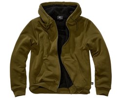 Brandit Sweatjacket Teddylining Heren Trui met capuchon - olijf - M — cadeau in Mode & Accessoires