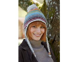 Hoxton Chullo - Nepal muts - Wollen muts - pompon - oor flappen - gevoerd - Fair trade — cadeau in Mode & Accessoires