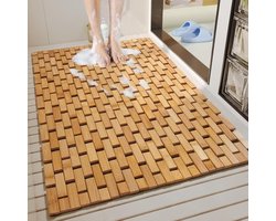 Bamboe Badmat - Houten Douchemat - Veilig Douchen - Anti-slip Onderkant - 40x60 cm - Natuurlijk — cadeau in Wonen & Interieur