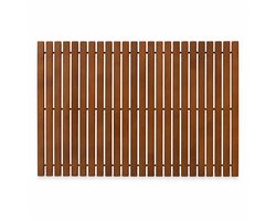 Houten Douchemat 40 x 60 cm – Oprolbare Badmat van Hout – Donkerbruin – Houten Badkamermat voor Douche & Badkamer – Donker Bruin — cadeau in Wonen & Interieur