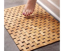 Badmat van bamboehout - antislipmat voor in badkuip - bamboemat voor in badkamer met antislip - badmat voor douche - bamboe tapijt voor badkamer (Natuurlijk) — cadeau in Wonen & Interieur