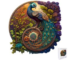 Casalora Houten Puzzel voor Volwassenen 260 Stukjes – Pauw – Unieke Vorm Puzzel — cadeau in Spellen & Speelgoed