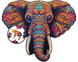 Milliwood - PH622 Houten Puzzel XXL Majestueus Olifant | 3D Puzzels bouwpakket | Hobby Speelgoed voor kinderen & volwassenen | Wanddecoratie Woonkamer | 400 stukjes Ø45cm — cadeau in Spellen & Speelgoed