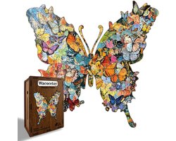 Casalora Houten Puzzel voor Volwassenen 162 Stukjes – Vlinder – Unieke Vorm Puzzel — cadeau in Spellen & Speelgoed