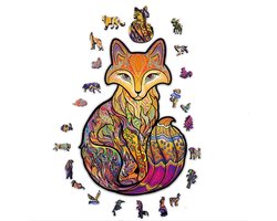 ACROPAQ Houten puzzel vos – 200 stukjes – A3 formaat (420 x 297 mm) – Houten legpuzzel dieren voor kinderen en volwassenen — cadeau in Spellen & Speelgoed