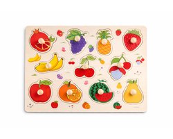 Fruit - Houten puzzels voor kinderen 1 jaar / 2 jaar / 3 jaar - Educatief speelgoed - Cadeau jongen / meisje - Baby / Dreumes / Peuter - Traktatie - Uitdeelcadeaus — cadeau in Spellen & Speelgoed