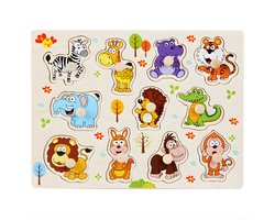 Dieren - Houten puzzels voor kinderen 1 jaar / 2 jaar / 3 jaar - Educatief speelgoed - Cadeau jongen / meisje - Baby / Dreumes / Peuter - Traktatie - Uitdeelcadeaus — cadeau in Spellen & Speelgoed
