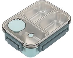 Lunchbox - Geïsoleerde bento box - 304 RVS lunchbox met bestek - Luxe broodtrommel met 3 vakken - Bento-lunchbox voor kantoor en school - 850ml — cadeau in Koken & Dineren