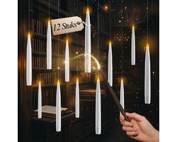 Comforder 12 Zwevende LED Kaarsen met Flikkerende Vlam - Floating Candles - Toverstok Afstandsbediening — cadeau in Spellen & Speelgoed