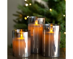Aurae Led Kaarsen met Bewegende Vlam - 3x - Echte Wax - Afstandsbediening - 250+ Branduren - op Batterijen - Flikkerende Vlam - Timer - Kerst Kaarsen — cadeau in Wonen & Interieur