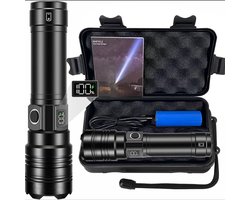 Oplaadbare zaklamp 50.000 lumen, groot bereik, superheldere USB C LED-zaklamp met lange levensduur, 5 modi, krachtige zoombare zaklampen, voor noodgevallen, wandelen en kamperen — cadeau in Sport & Outdoor
