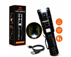 MUNDAY® Militaire LED Zaklamp - Powerbank functie - USB-C oplaadbaar - LED - 2000 Lumen - Kamperen — cadeau in Sport & Outdoor