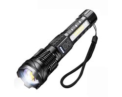 Waterdichte Krachtige LED Zaklamp - Hoge Lumen 10.000 - 5 Modi - Oplaadbaar & Zoombaar - Lange Afstand - Survival & Outdoor - Inclusief batterijen - USB-c oplaadbaar - Noodpakket - Kamperen — cadeau in Sport & Outdoor